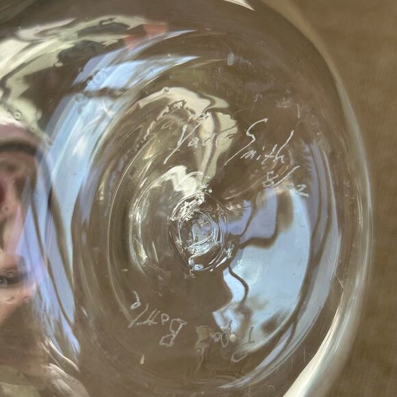 Dave Smith Signed Studio Glass “Papa’s Bottle” Handblown Clear Art Glass 8/02 - Picture 4 of 5